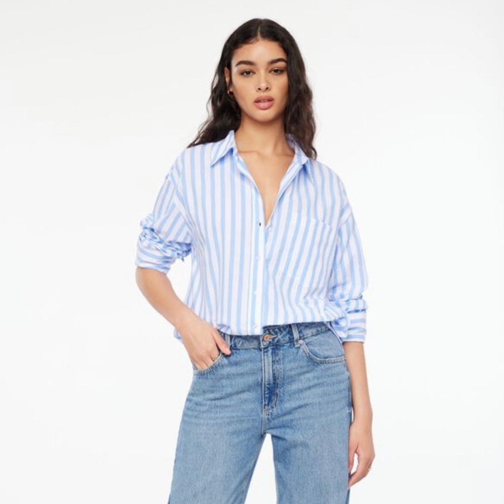 Frida Striped Oversized Button Up Shirt